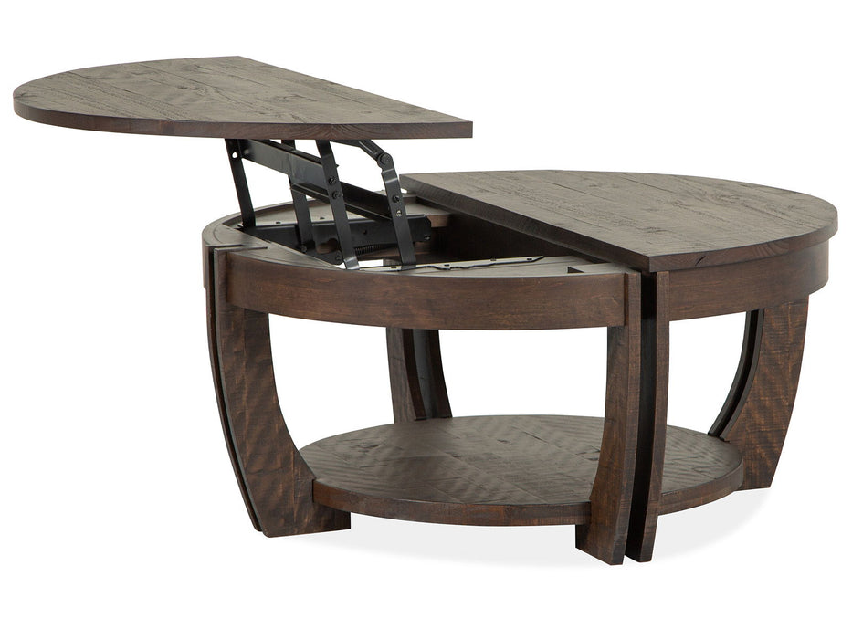 Lyndale - Lift Top Storage Cocktail Table With Casters - Nutmeg