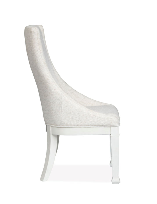 Kingston - Upholstered Host Chair (Set of 2) - Whisper White And Cerused Nutmeg