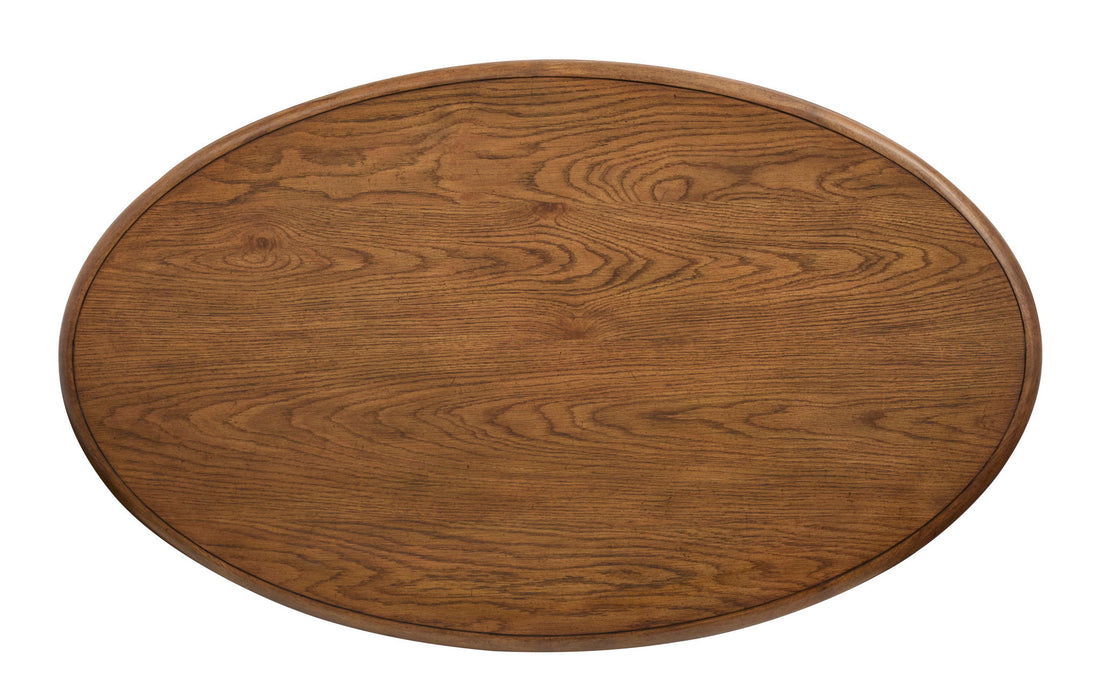 Tanner - Oval Cocktail Table With Casters - Tawny Brown