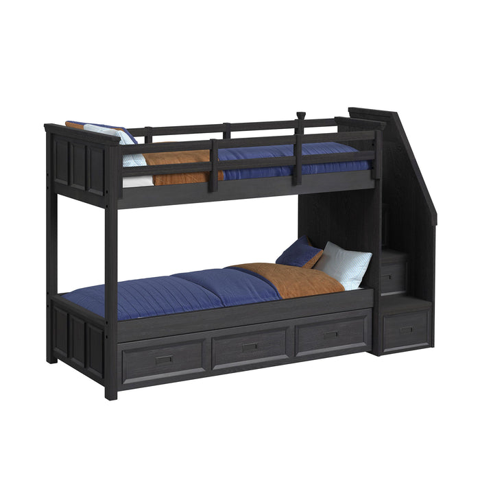 Hampton Kids - Bunk With Staircase And Trundle Bedroom Set