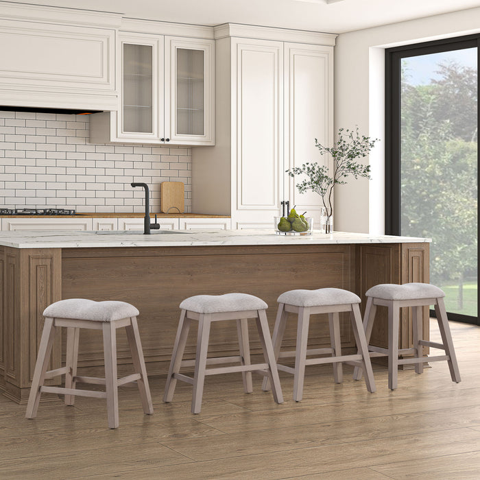 Taylor - Counter Stool (Set of 2) - Light Brown / Gray