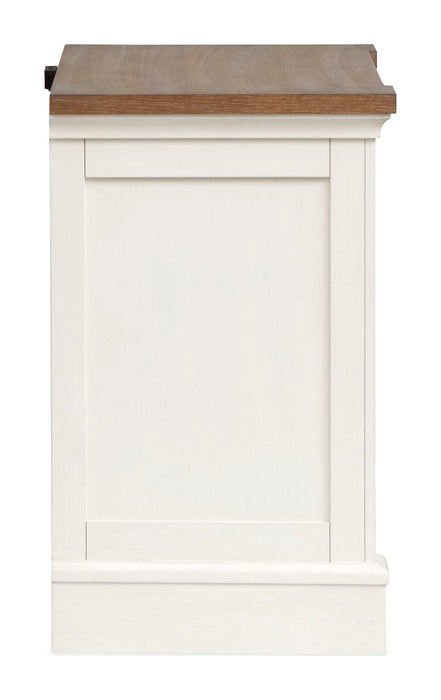 Kingston - Drawer Nightstand - Whisper White And Cerused Nutmeg