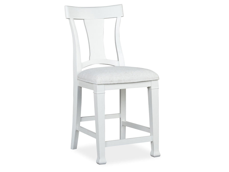 Kingston - Upholstered Counter Chair (Set of 2) - Whisper White And Cerused Nutmeg
