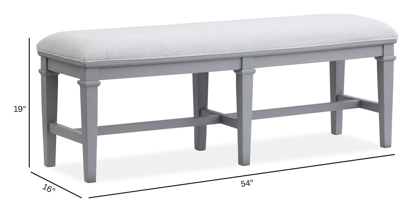 Charleston - Bench With Upholstered Seat - Gray