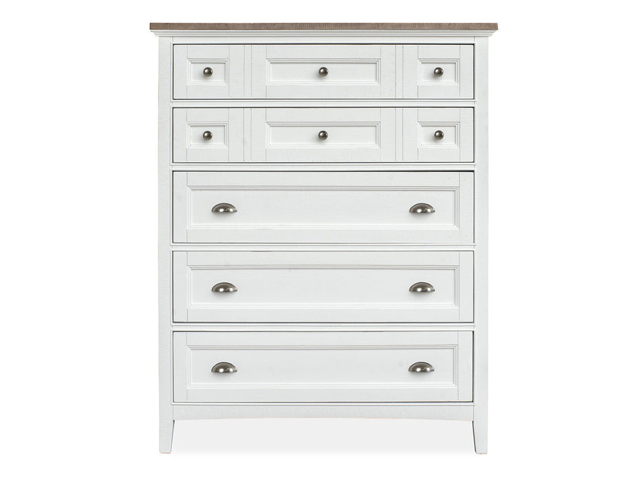 Heron Cove - Two Tone Drawer Chest - Chalk White And Dovetail Grey
