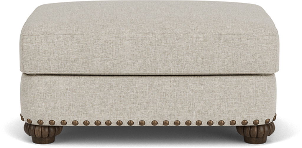 Patterson - Fabric Ottoman, Nailhead Trim