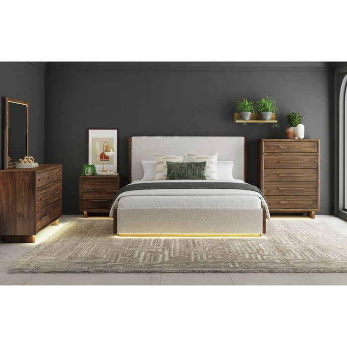Brisbane - Upholstered Bedroom Set With Boucle And LED