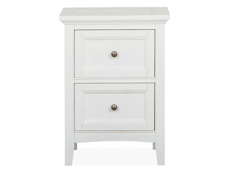 Heron Cove - Small Drawer Nightstand - Chalk White And Dovetail Grey