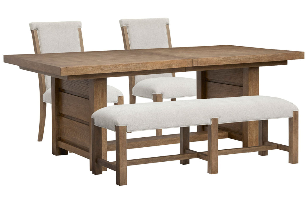 Plum Creek - 4 Piece Extendable Trestle Dining Table Set