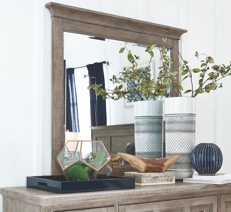 Paxton Place - Wood Landscape Mirror - Dove Tail Grey