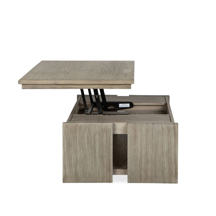 Conrad - Rectangular Lift Top Storage Cocktail Table With Casters - Stone Harbor Grey