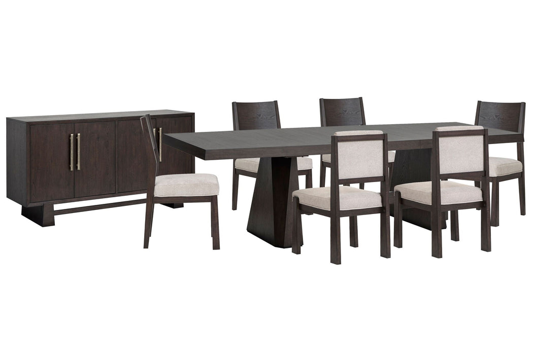 Tauren - 8 Piece Extendable Double Pedestal Dining Table Set