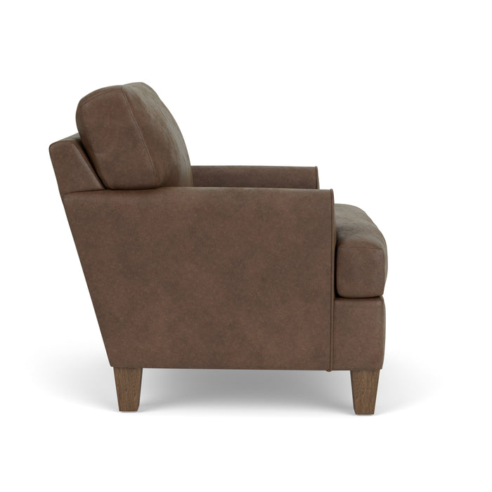Moxy - Fabric Chair, T-Shaped Seat Cushion, Rounded Mailbox Arms