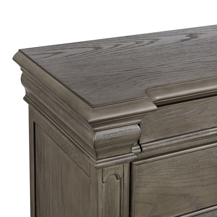 Kings Court - 3-Drawer Nightstand (Sliding Top) - Gray