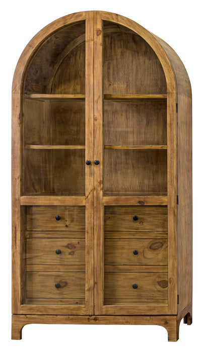 Mitchell - Curved Display Cabinet - Pecan