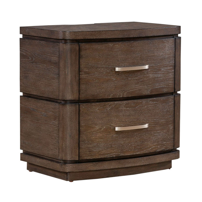 Cascade Falls - Nightstand With Charging Station - Satin Espresso