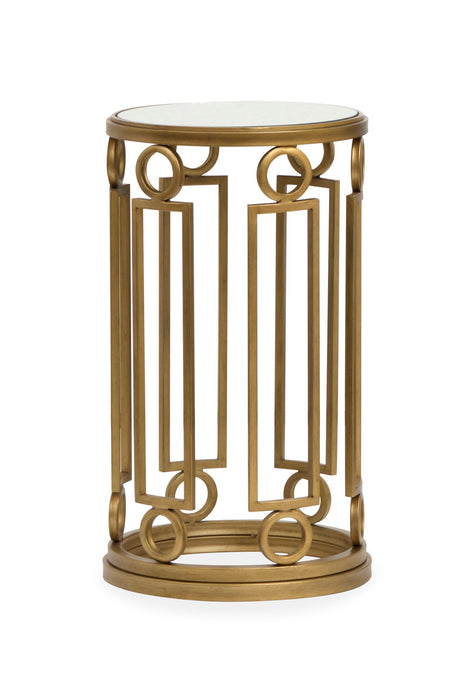 Lorena - Round Accent Table - Burnished Brass