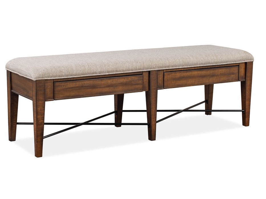 Bay Creek - Bench With Upholstered Seat - Toasted Nutmeg