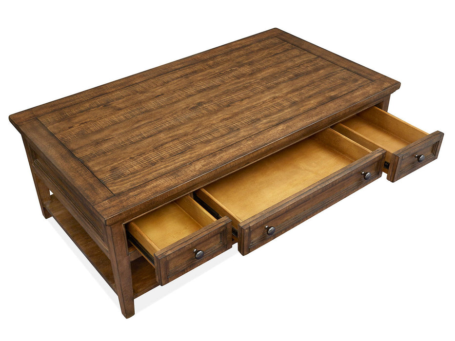 Bay Creek - Rectangular Cocktail Table With Casters - Toasted Nutmeg