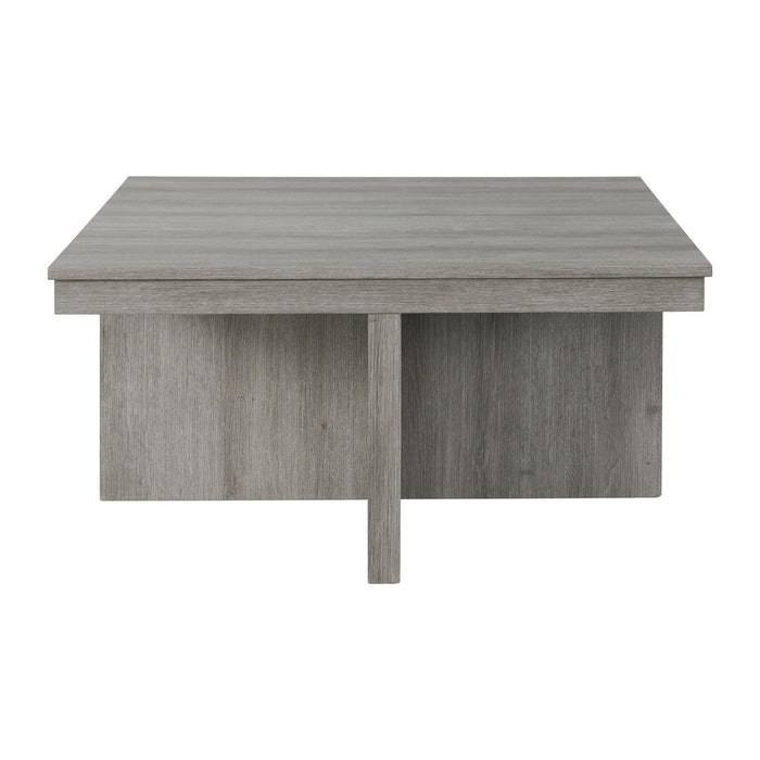 Uster - Coffee Table With Four Storage Stools - Gray
