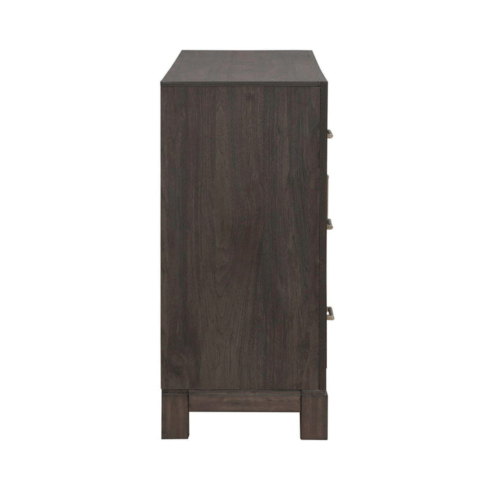 Modern Edge - 2 Door 6 Drawer Dresser - Brown