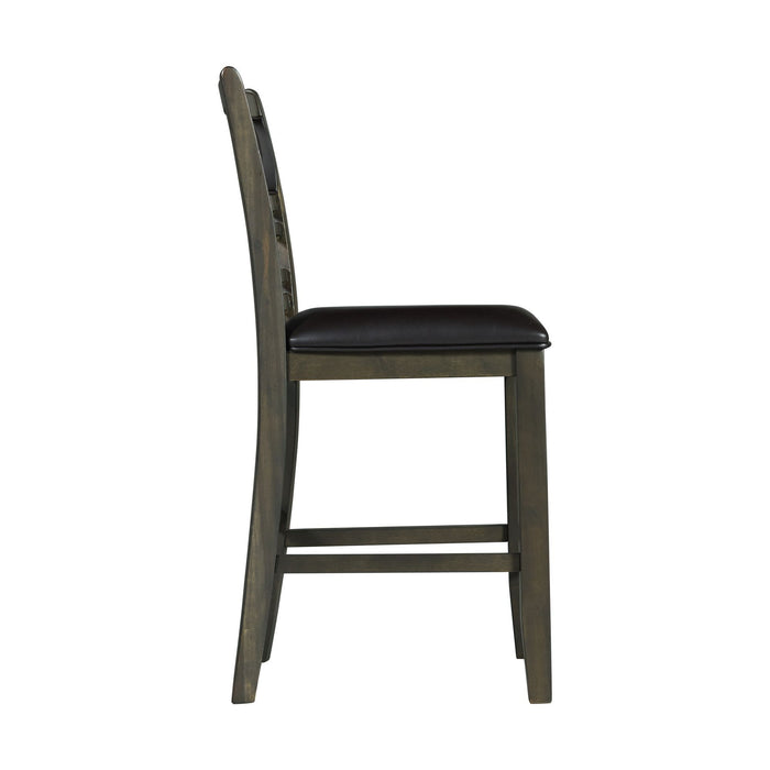 Amherst - Counter Side Chair With PU Cushion (Set of 2) - Gray Finish