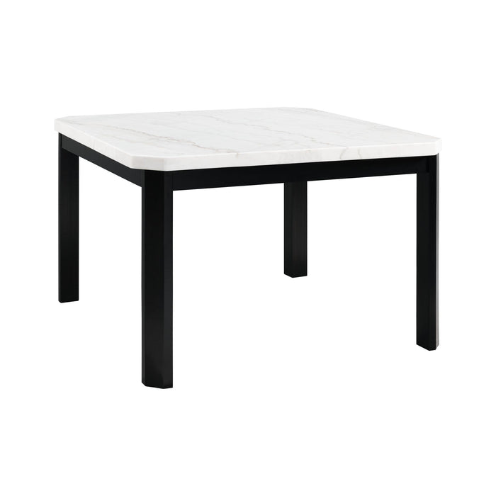 Francesca - 5 Piece Square Counter Dining Set (Table & Four Chairs) - White Marble
