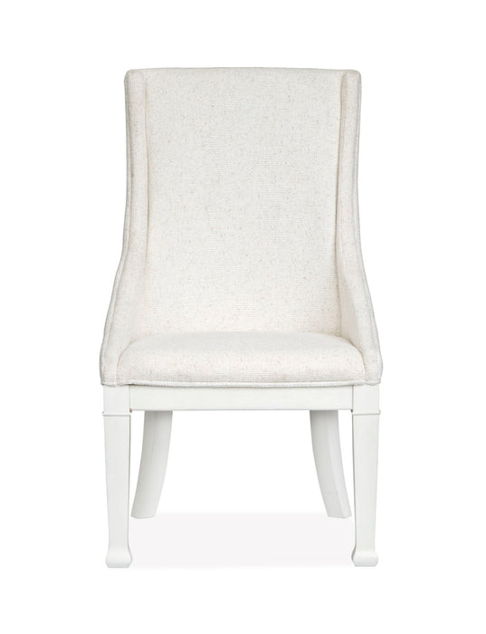 Kingston - Upholstered Host Chair (Set of 2) - Whisper White And Cerused Nutmeg