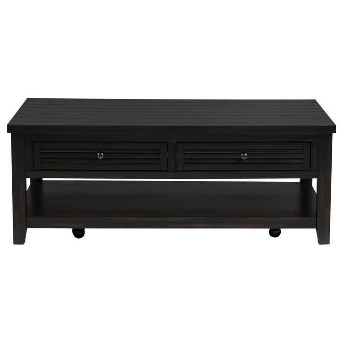 Concord - 2-Drawer Rectangular Coffee Table - Distressed Java