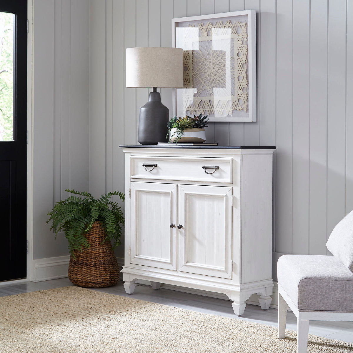 Allyson Park - Accent Hall Console - Wirebrushed White / Charcoal ...