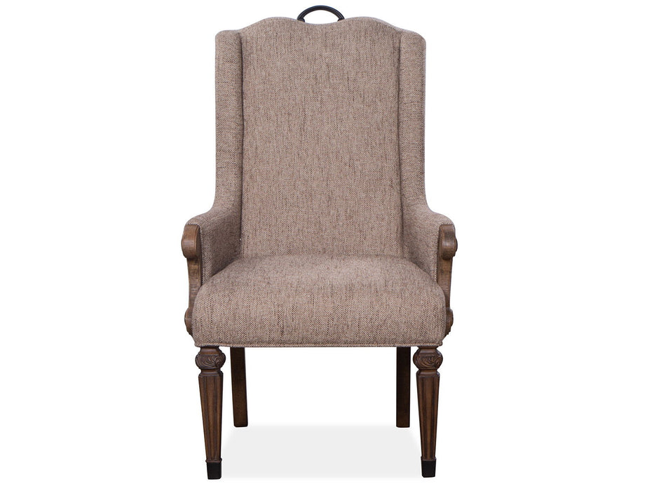 Durango - Wood Upholstered Host Arm Chair (Set of 2) - Willadeene Brown