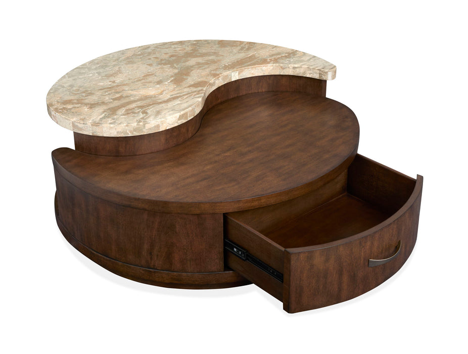 McPherson - Round Cocktail Table With Casters - Burnt Umber