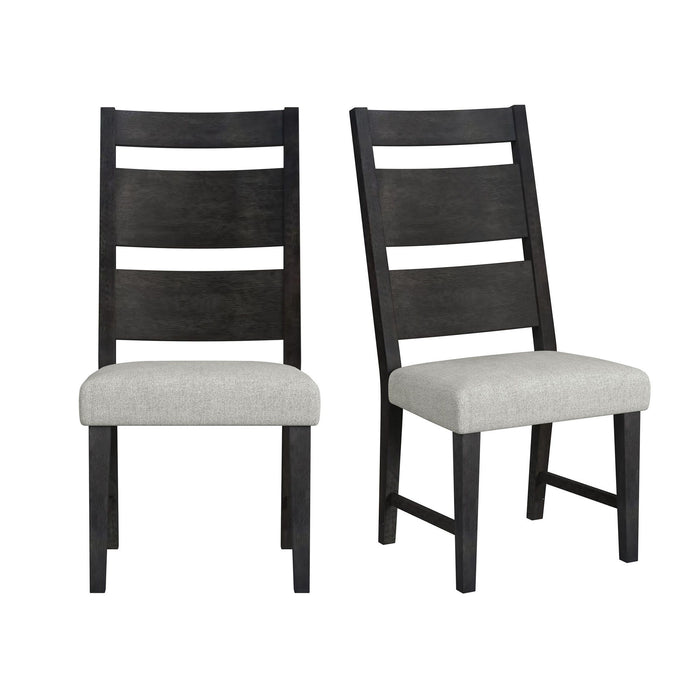 Jemma - Wood Back Dining Side Chair (Set of 2) - Dark Espresso / Beige Linen