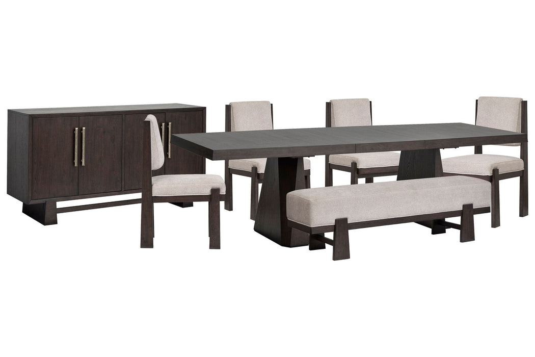 Tauren - 7 Piece Extendable Double Pedestal Dining Table Set