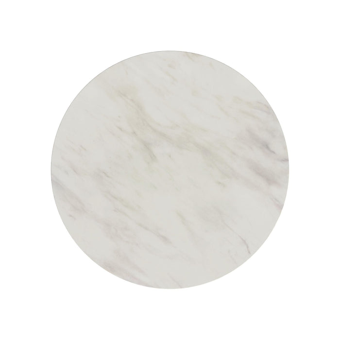 Sylvie - Round Table With White Faux Marble Top And Base