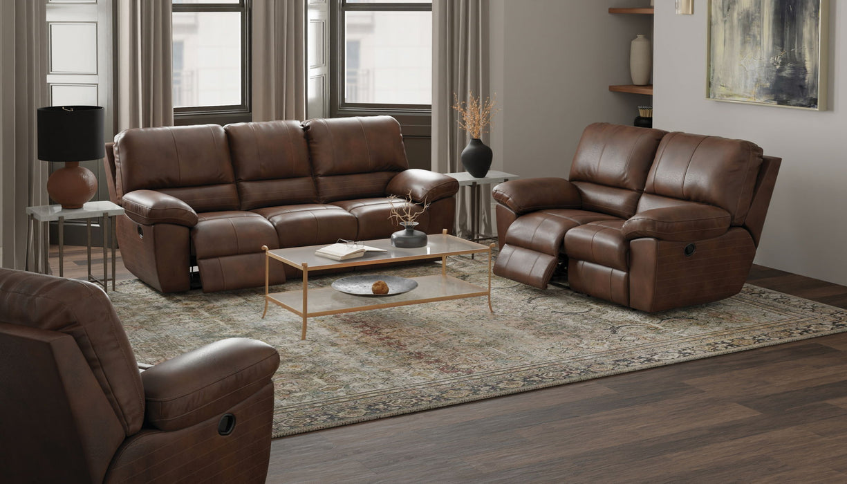 Stetson - Power Lay Flat Reclining Loveseat - Walnut