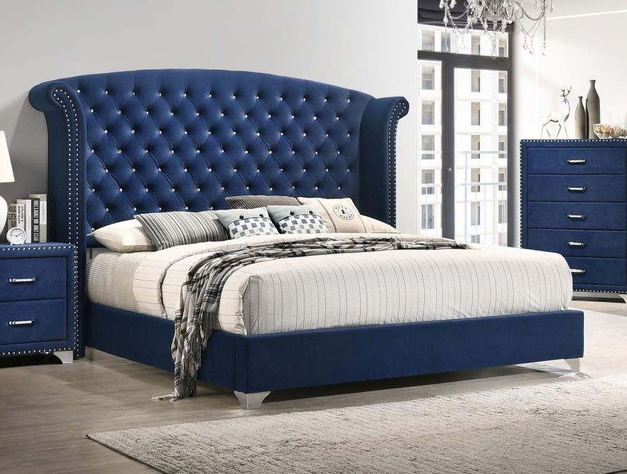 Melody - Upholstered Wingback Bed