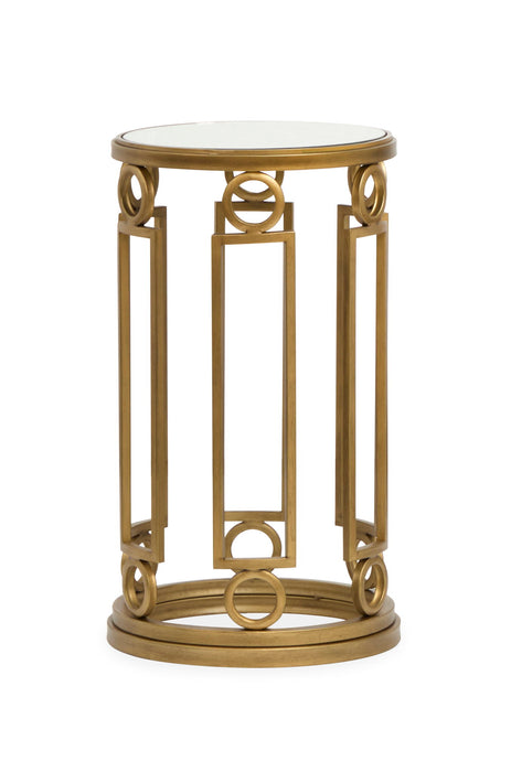 Lorena - Round Accent Table - Burnished Brass