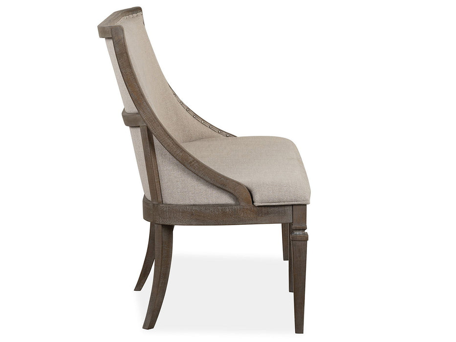 Lancaster - Bench With Upholstered Seat & Back - Dovetail Gray