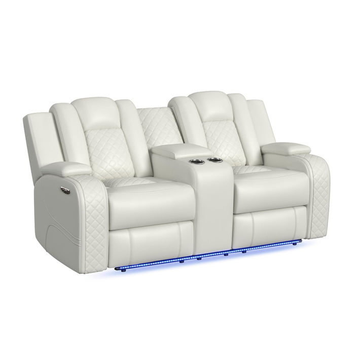 Carlo - Power Motion Loveseat With Power Headrest, Console And LED