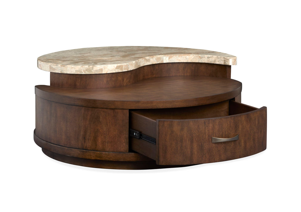 McPherson - Round Cocktail Table With Casters - Burnt Umber