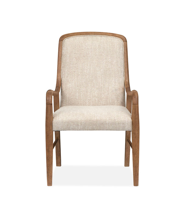 Woodward - Wood Slat Back Arm Chair (Set of 2) - Dark Clove / White