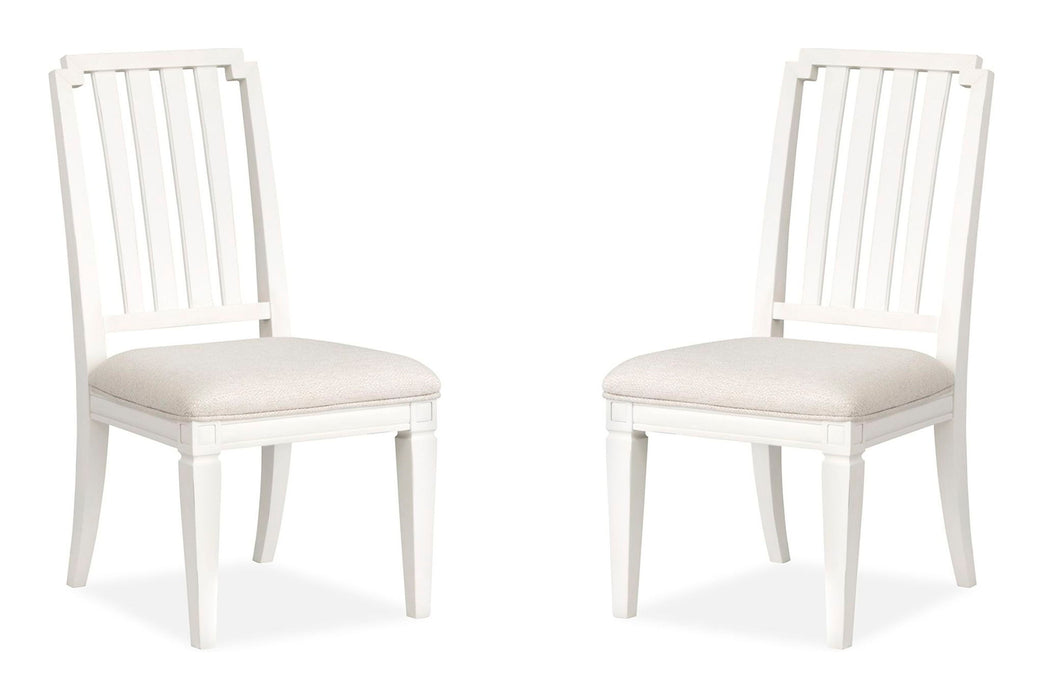 Willowbrook - Upholstered Side Chair With Wood Slat Back (Set of 2) - Egg Shell White