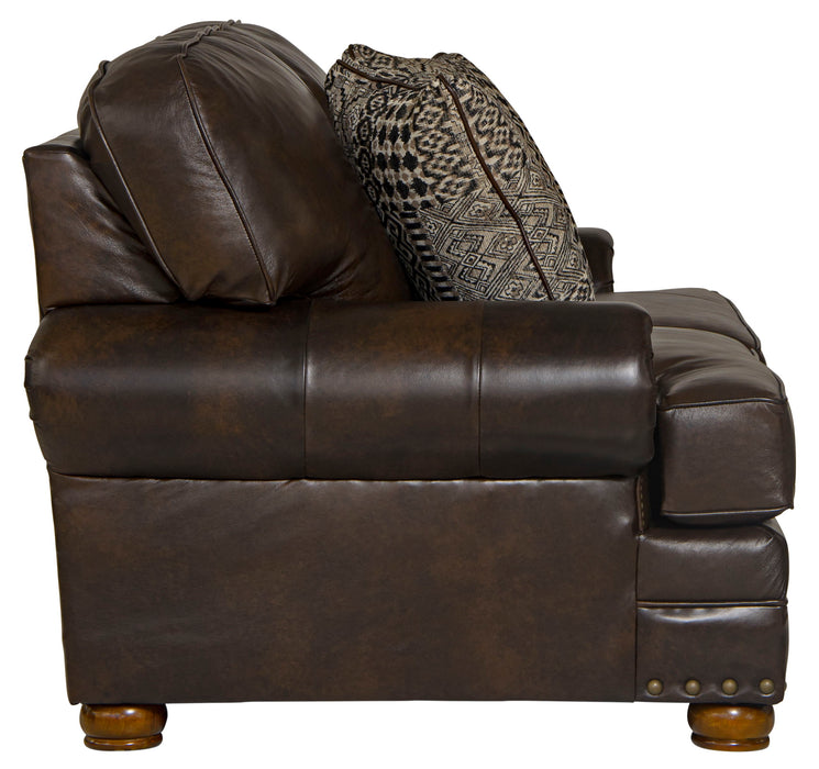 Roberto - Leather Loveseat - Cocoa