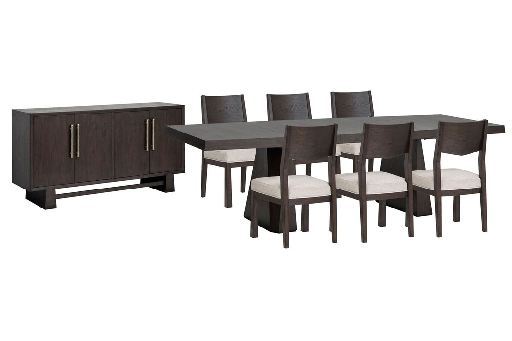 Tauren - 8 Piece Extendable Double Pedestal Dining Table Set