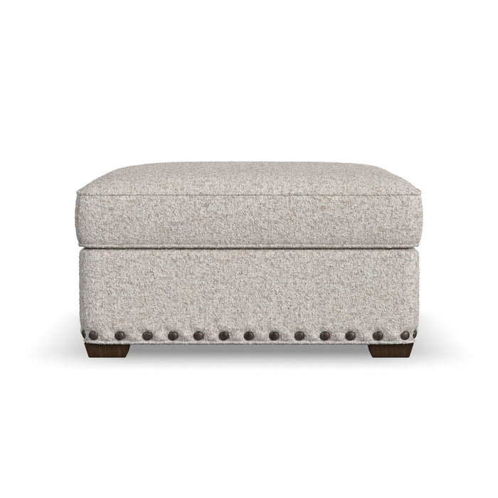 Milo - Fabric Cocktail Ottoman With Nailhead Trim