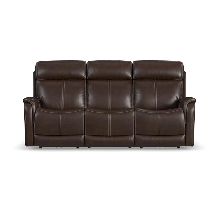 View - Power Reclining Sofa With Console, Power Headrest & Lumbar