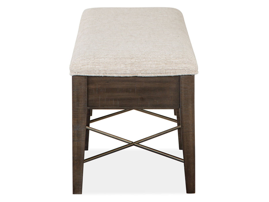 Westley Falls - Bench With Upholstered Seat - Graphite