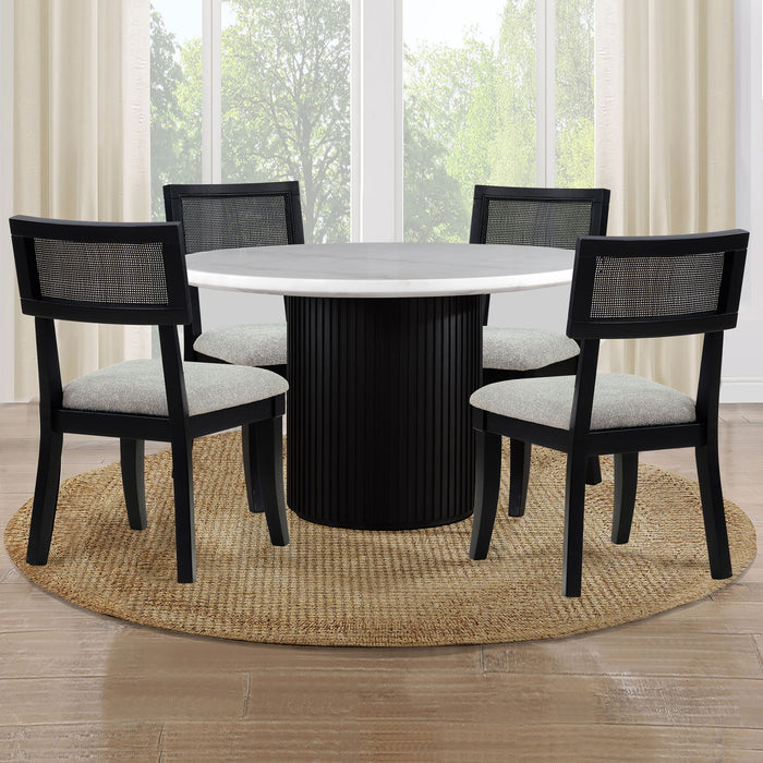 Colvin - 5 Piece Marble Table With Chairs