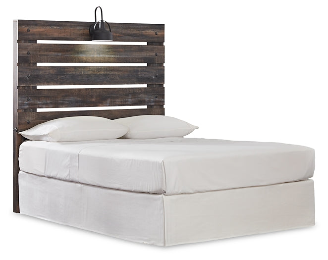 Drystan Full Panel Headboard Bed with Mirrored Dresser, Chest and Nightstand